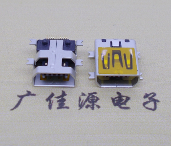 江西迷你USB插座,MiNiUSB母座,10P/全贴片带固定柱母头