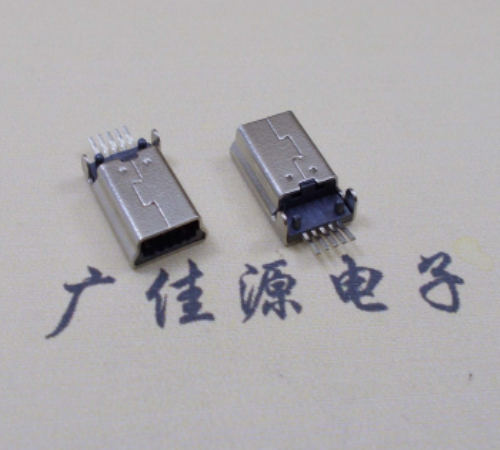 江西MINI USB公头 5pin端子贴板带柱 10.7mm体长