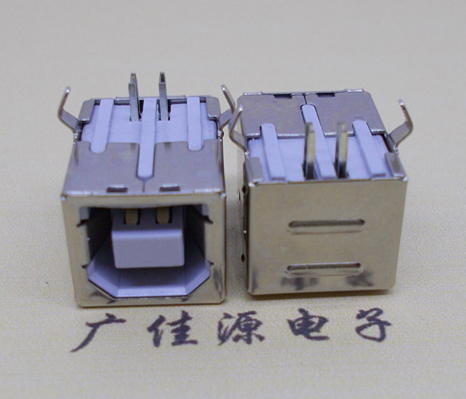 江西USB BF90度母座 打印机接口 卧式插板DIP白胶