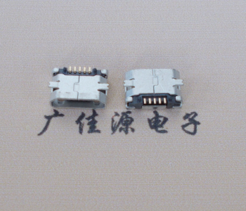 江西Micro USB平口全贴板 鱼叉脚5.0长带定位柱加焊盘