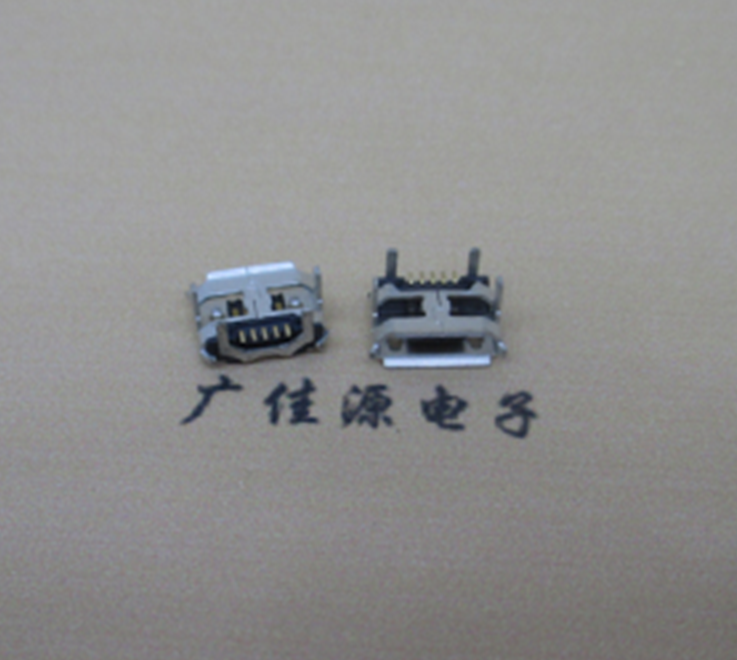 江西Micro usb5p母座 B型口 加长2.0mm牛角 焊接图解