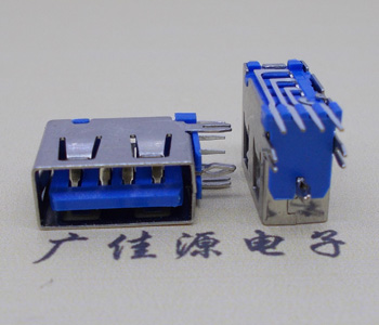 江西USB 测插2.0母座 短体10.0MM 接口 蓝色胶芯