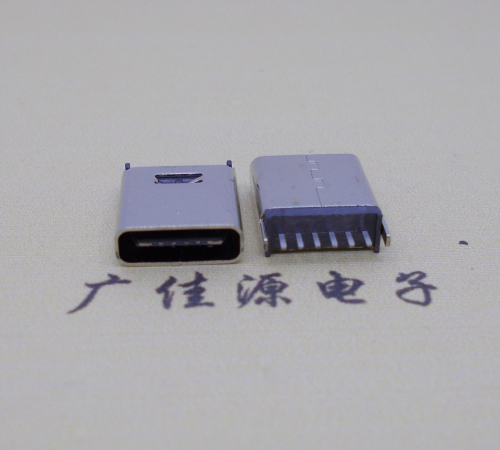 江西直立式插板Type-C6p母座连接器高H=10.0mm