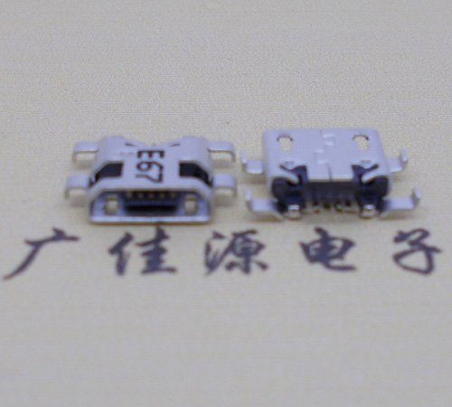 江西Micro usb 反向沉板1.2mm接口四脚插直边无导位