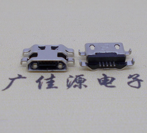江西micro usb5p连接器 反向沉板1.6mm四脚插平口