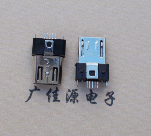 江西MICRO USB 5P公头B型SMT贴板带柱