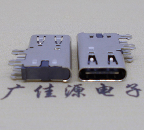 江西侧插USB3.1接头座子.90度type-c母座.6p侧插连接器