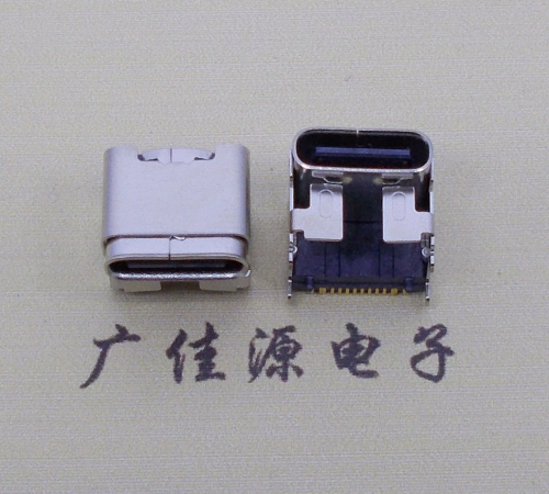 江西type c16p四脚插板单排贴片板上垫高母座H=5.9、9.5mm