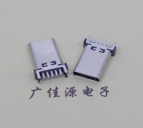 江西立式type c10p母座端子插板可过大电流充电和数据传输，高度H=13.10、13.70、15.0mm